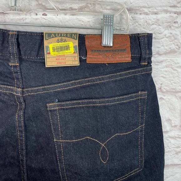 Lauren Jeans Co. Ralph Lauren Classic Nolita Mid-Calf Capri Y2K Jeans Size 10 - Picture 5 of 6